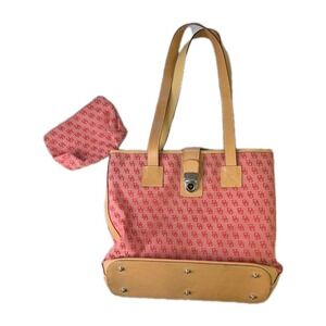 Dooney & Bourke Monogram Tote Bag Purse‎ with Matching Coin Pouch Pink